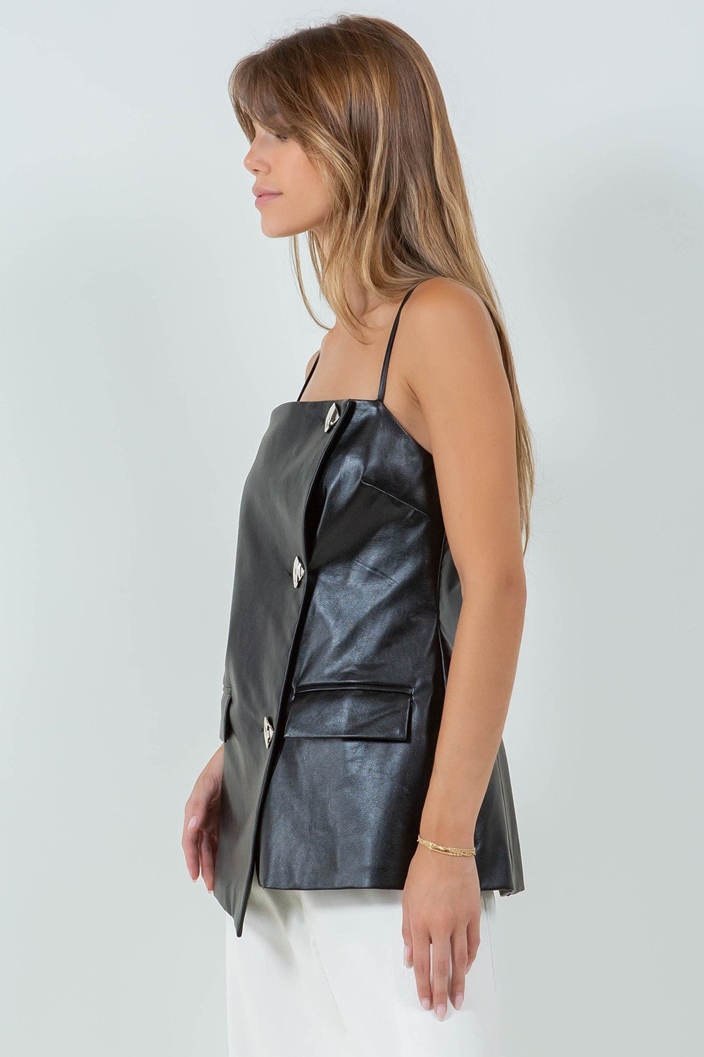 ALICE LEATHER TOP