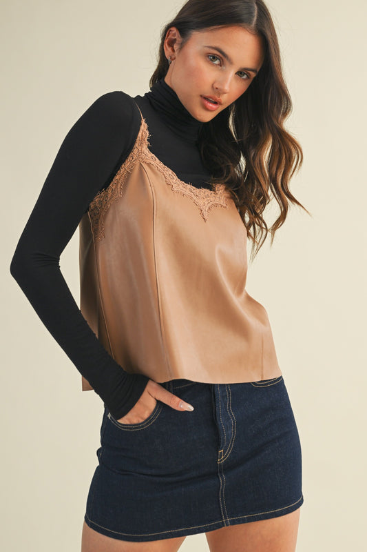 SADIE LEATHER TOP