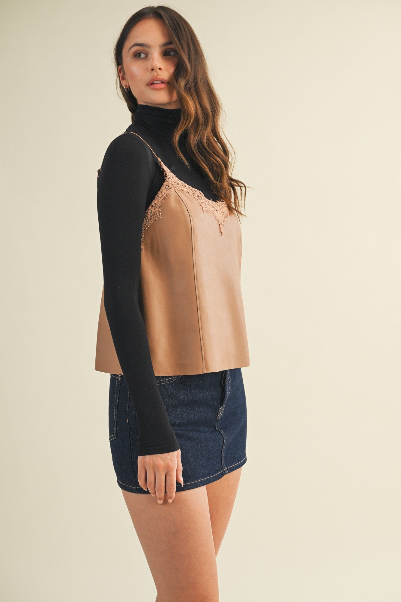 SADIE LEATHER TOP