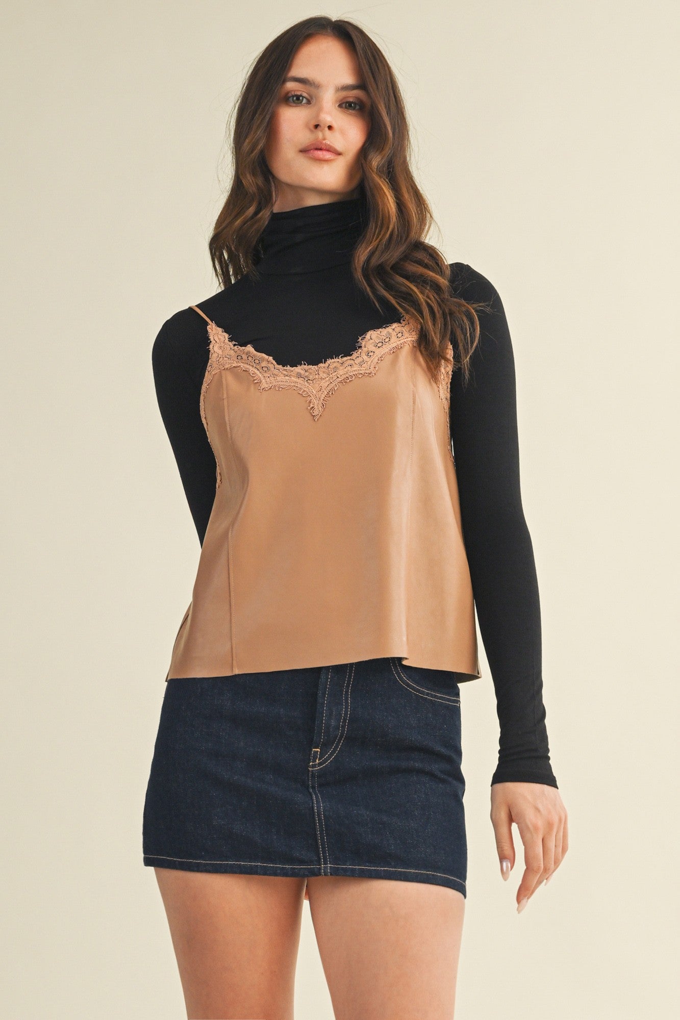 SADIE LEATHER TOP