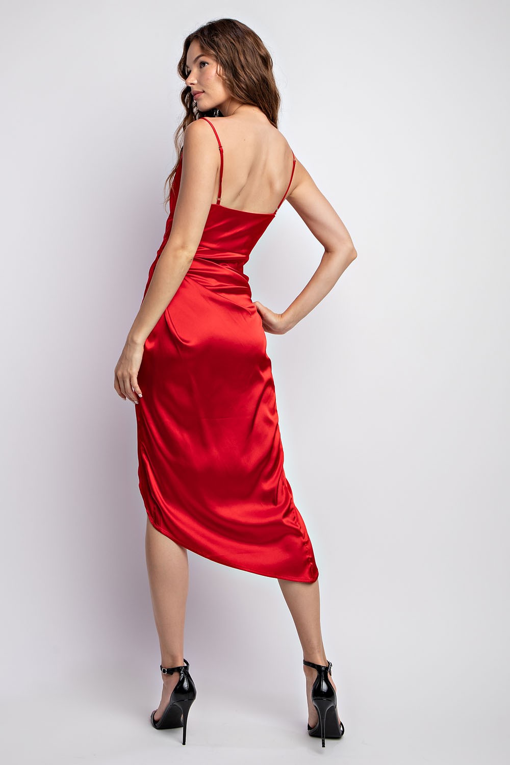 NECK SATIN CAMI DRESS